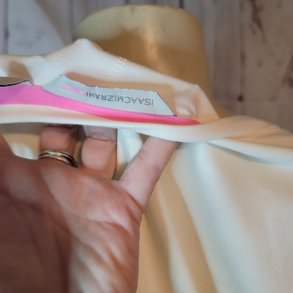 Isaac Mizrahi Live ! Off White Long Sleeve Top with seam running thru - Picture 5 of 10